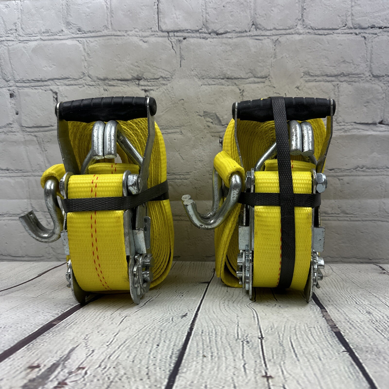 2 Pack 2" x 27' Heavy Duty 10,000 Lb Ratchet Straps J Hook Tie Downs gallery