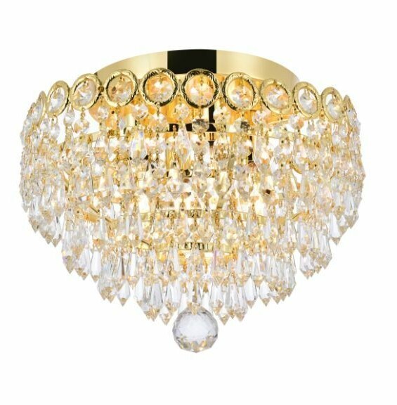 Flush Mount Crystal Chandelier Bedroom Bathroom Hallway Foyer Light Fixture 12" gallery