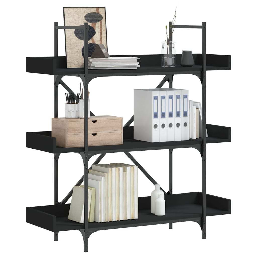 Bookcase Black Engineered wood, Metal Medium Adjustable Feet gallery