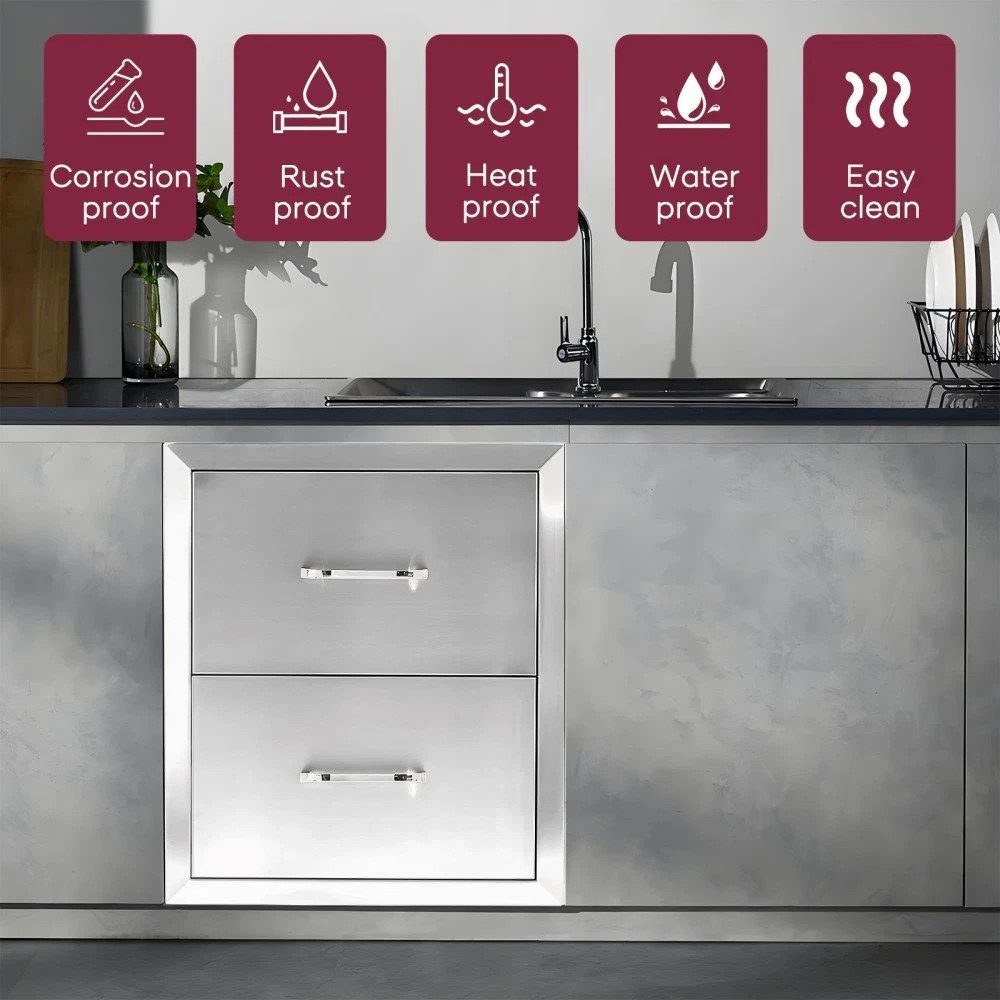 Outdoor Kitchen Trash Drawer Propane Tank Drawer 16"Wx22"Hx16"D Stainless Steel gallery