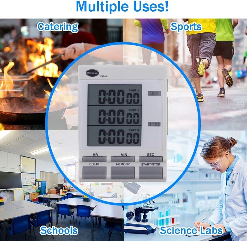Brannan Digital Triple Kitchen Timer and Clock with Large LED Countdown Timer... gallery