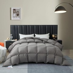 Down Feather Fiber Comforter King King (U.S. Standard) Grey Lightweight