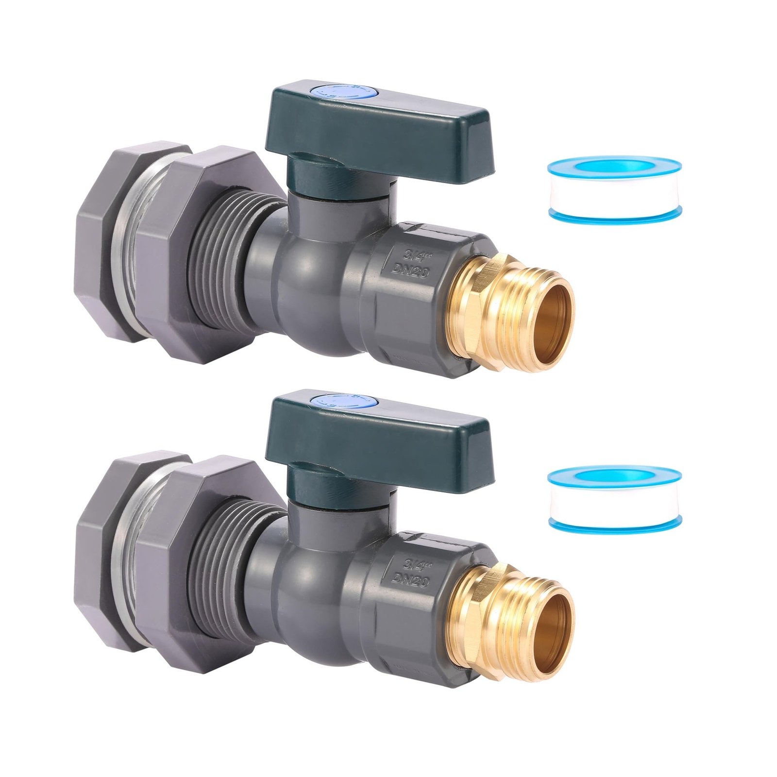 2 Pack 3/4 Inch Rain Barrel Spigot Kit - BILAL Water Barrel PVC Garden Divert... gallery