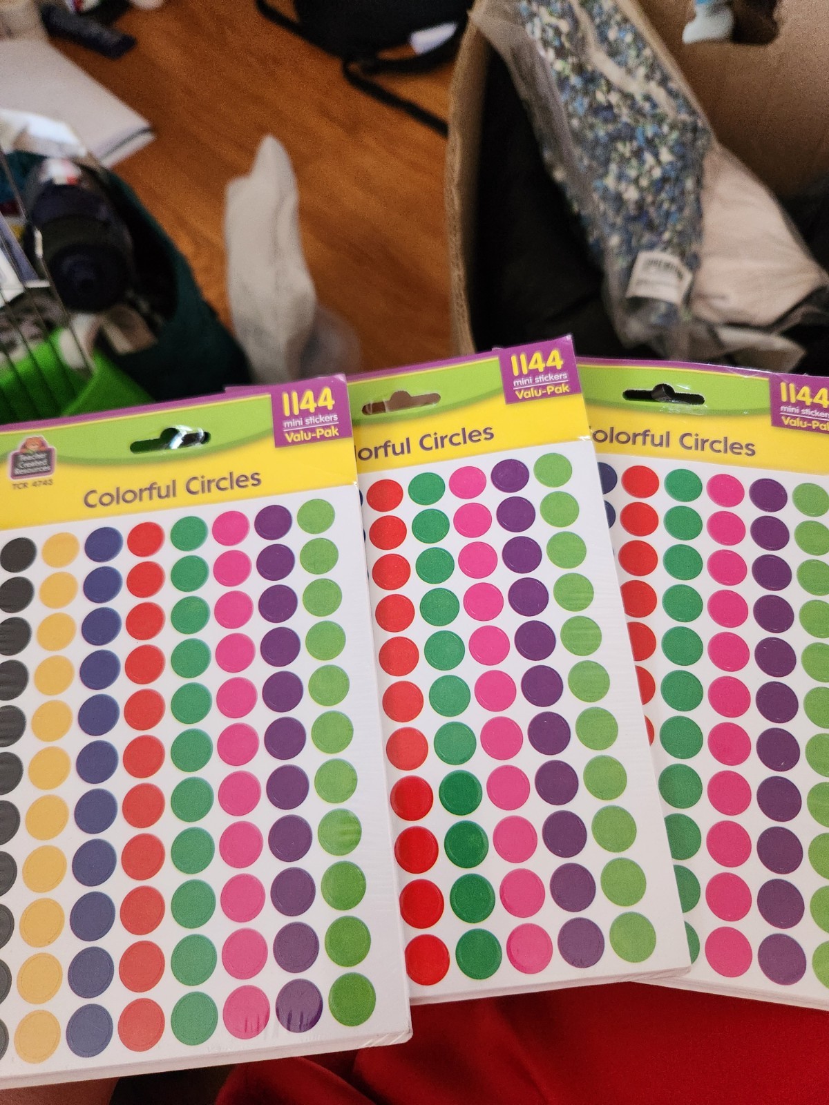 3PCS X Colorful Circles Valu-Pak Stickers Teacher Created Resources TCR 4743 gallery