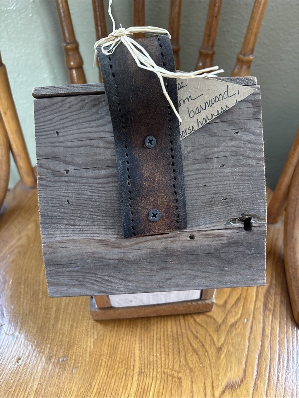 RUSTIC BIRDHOUSE Handmade Recycled/Repurposed Material, Horse Harness, Barn Wood gallery