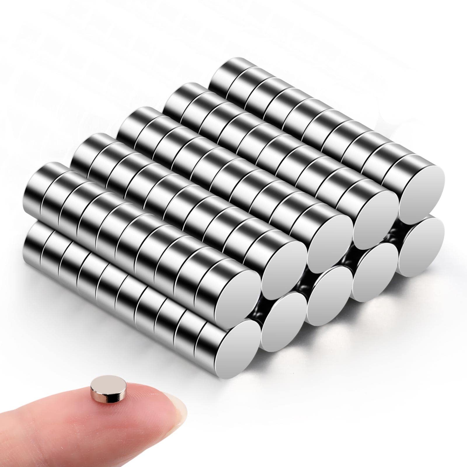 100Pcs Small Magnets, 5x2 mm Mini Tiny Round Magnet, Micro mm, Silver gallery