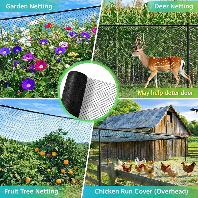 Chicken Coop Netting Overhead Hawk Protection HDPE Mesh 7.5 x 100 ft gallery