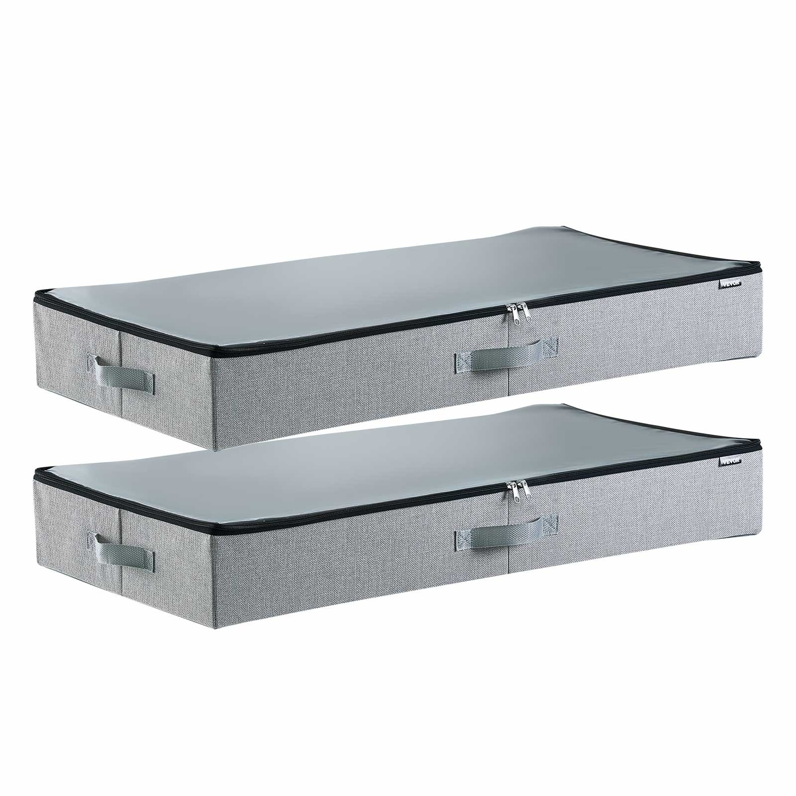 VEVOR Under Bed Storage 45L Stackable Shoes Organization Box Clear Lid 2 Pack gallery