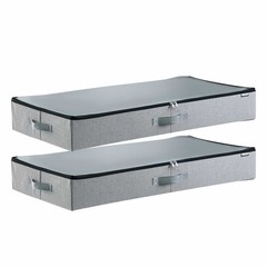VEVOR Under Bed Storage 45L Stackable Shoes Organization Box Clear Lid 2 Pack