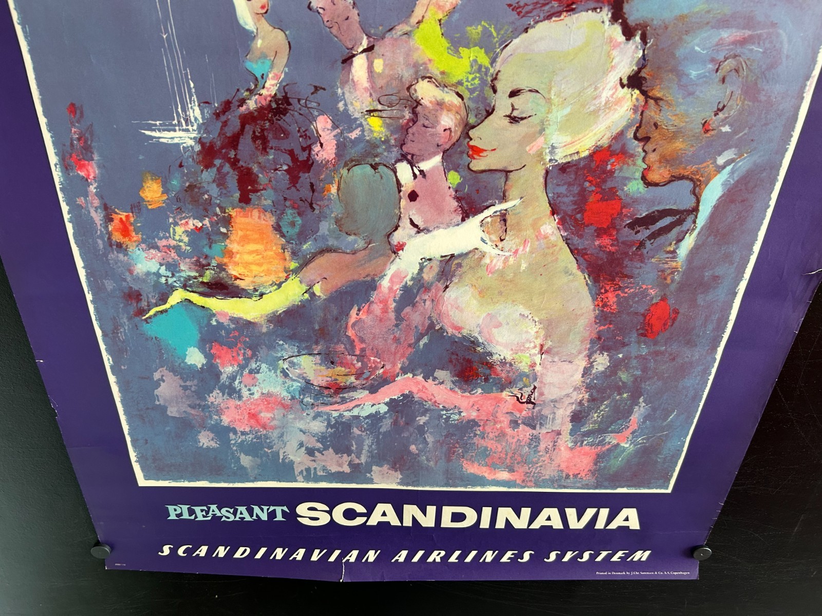 original c. 1950s Pleasant SCANDINAVIA by SAS Scandinavian Airlines 25x39 Poster gallery