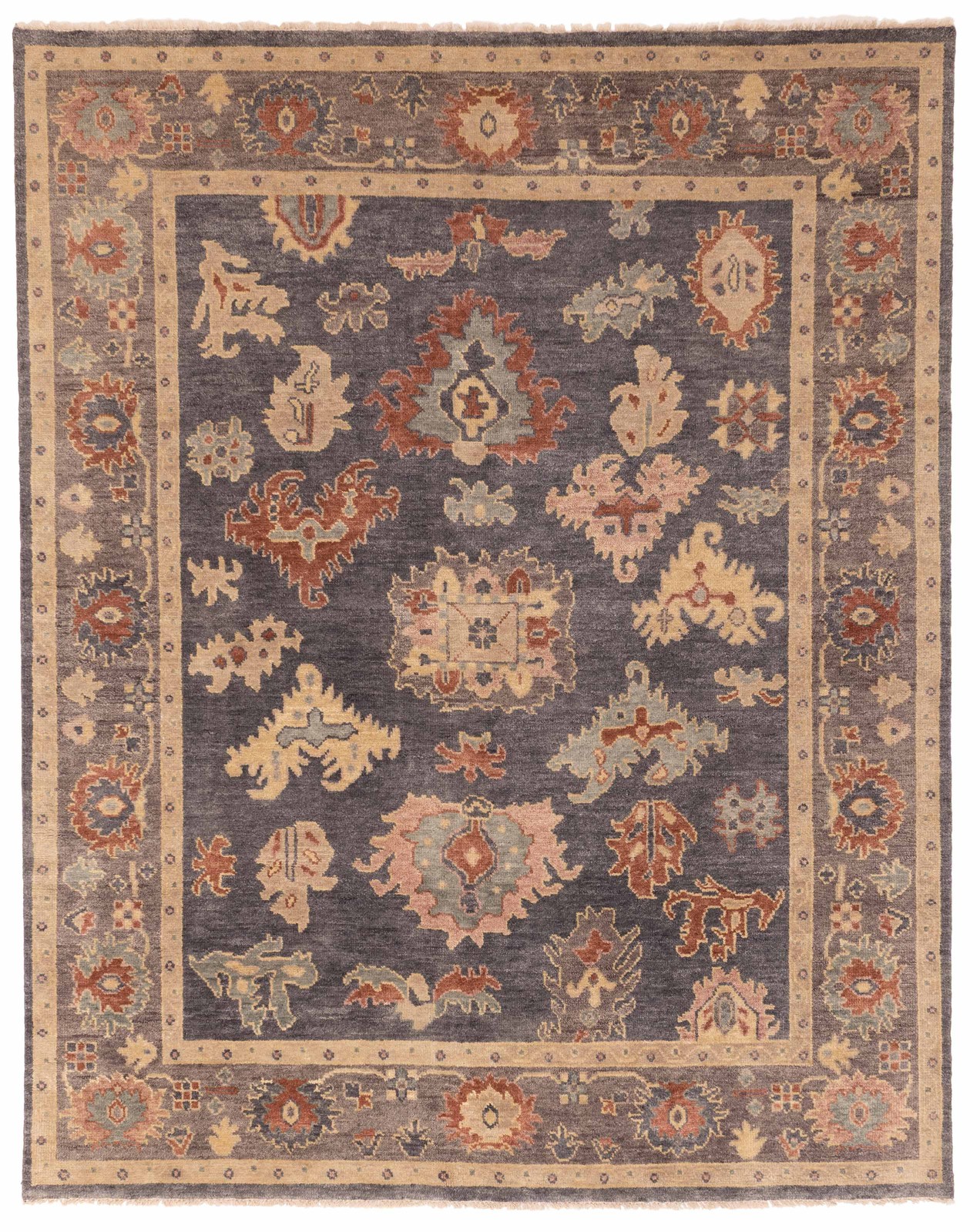 Traditional Charcoal Hand-knotted Area Rug 8'0" x 9'11" Oriental Wool Carpet gallery