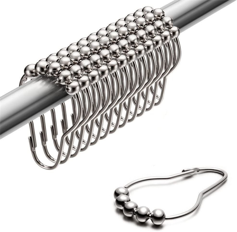 Shower Curtain Rings for Bathroom - Stainless Steel, Set of 12, Chrome gallery