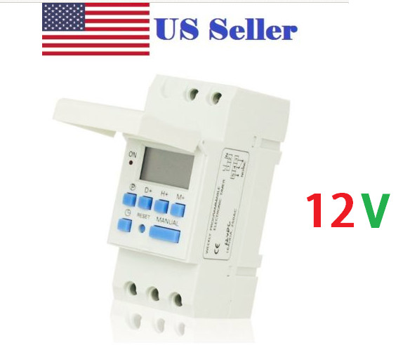 DC12V 16A Digital LCD DIN Programmable Weekly Rail Timer Time Relay Switch gallery