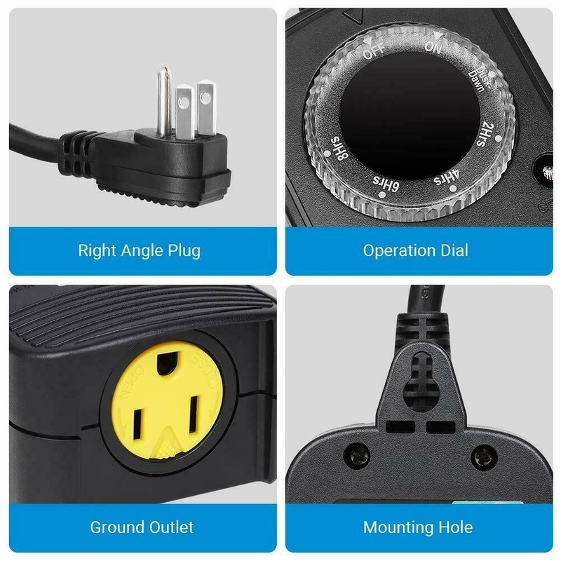 DEWENWILS Outdoor Plug in Countdown Timer Switch Light Sensor Outlet 2 Pack gallery