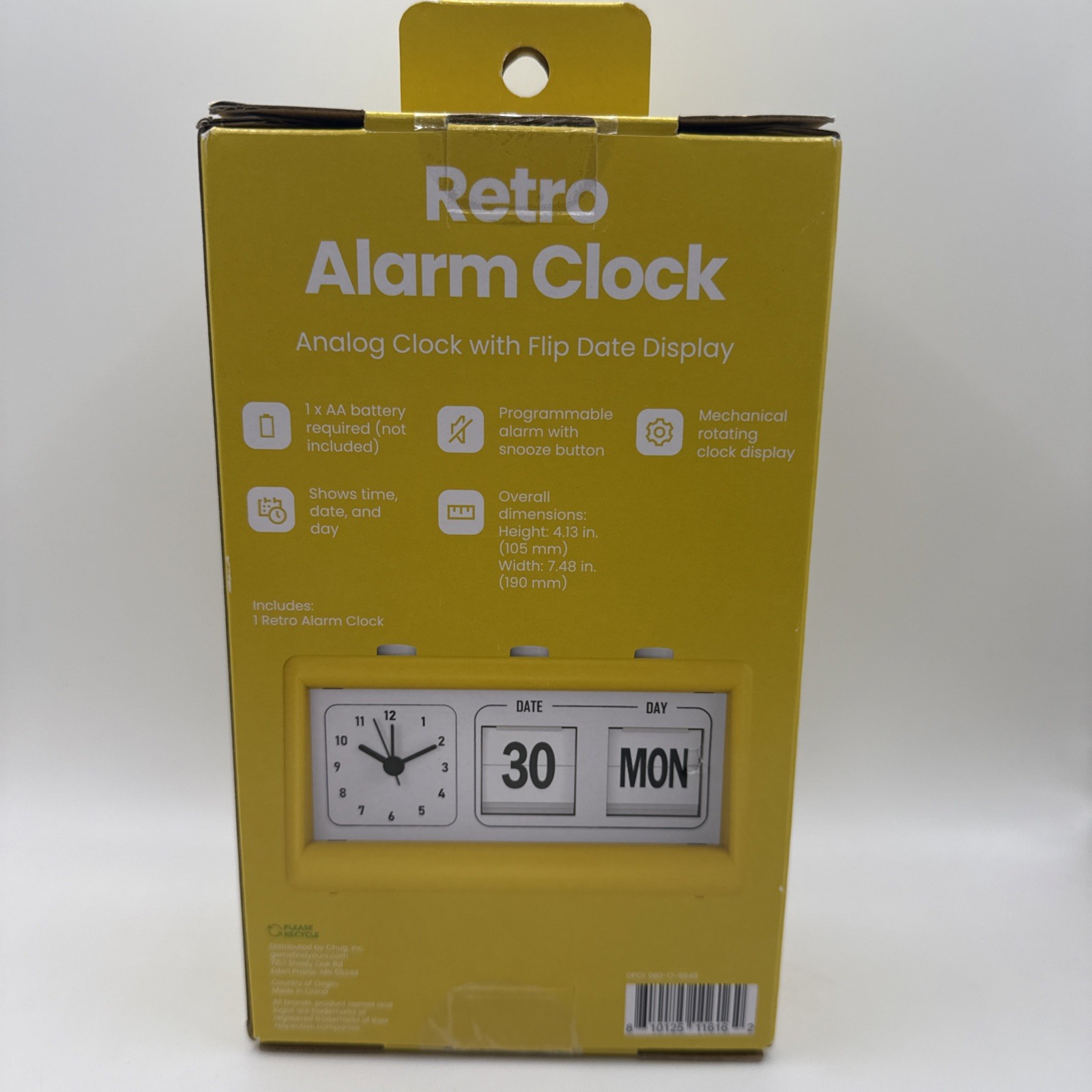 Retro Analog Alarm Clock Flip Date Day Display Mechanical AA Battery Beige gallery