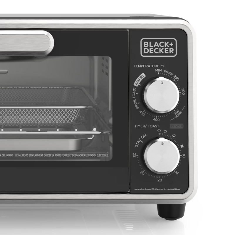 Black Decker Crisp N Bake PRO Stainless Steel 4-Slice Air Fryer Toaster Oven gallery