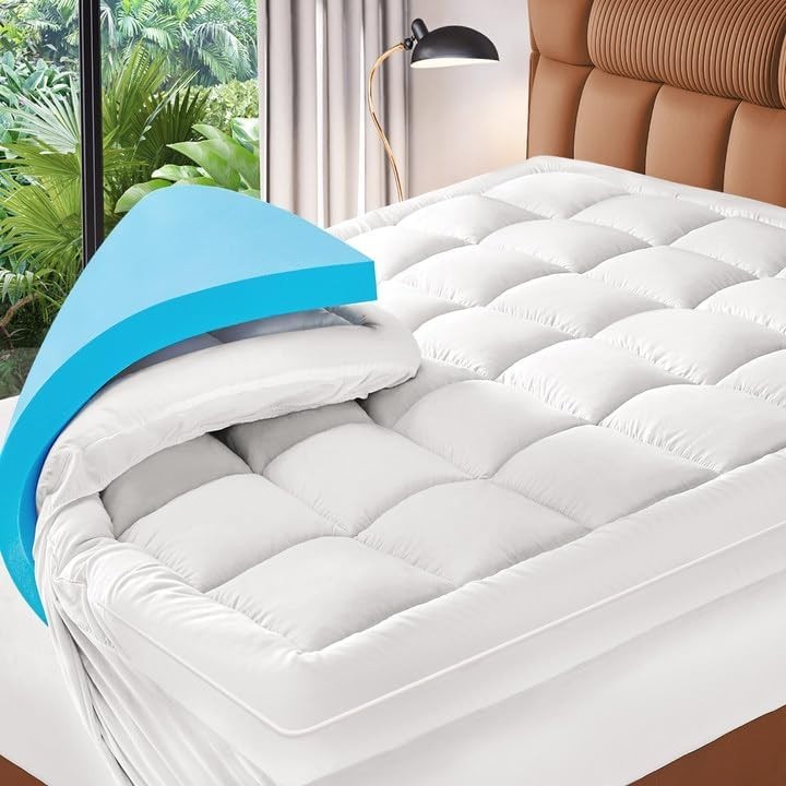 Memory Foam Mattress Topper/Pad Twin Size 3 Inch Dual Layer 75" in x 39" in gallery