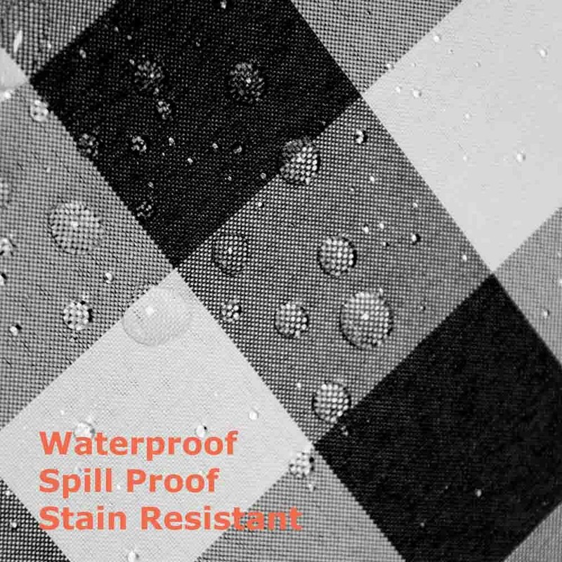 Tektrum 70" Round Tablecloth-Waterproof/Wrinkle Free - Black/White Checker gallery