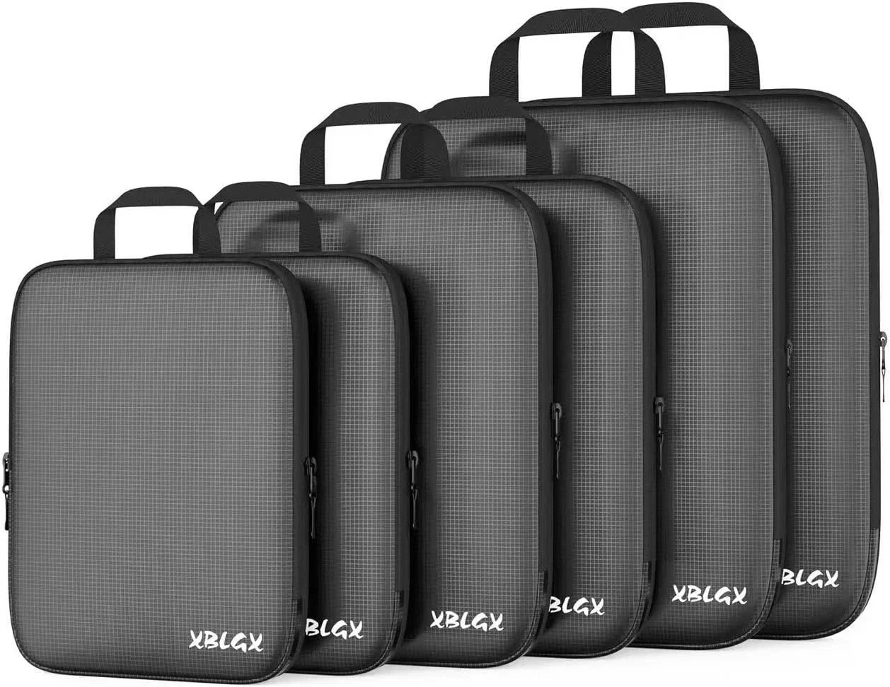6-Piece Travel Compression Packing Cubes Set Luggage Organizer Bags for Carry-On gallery