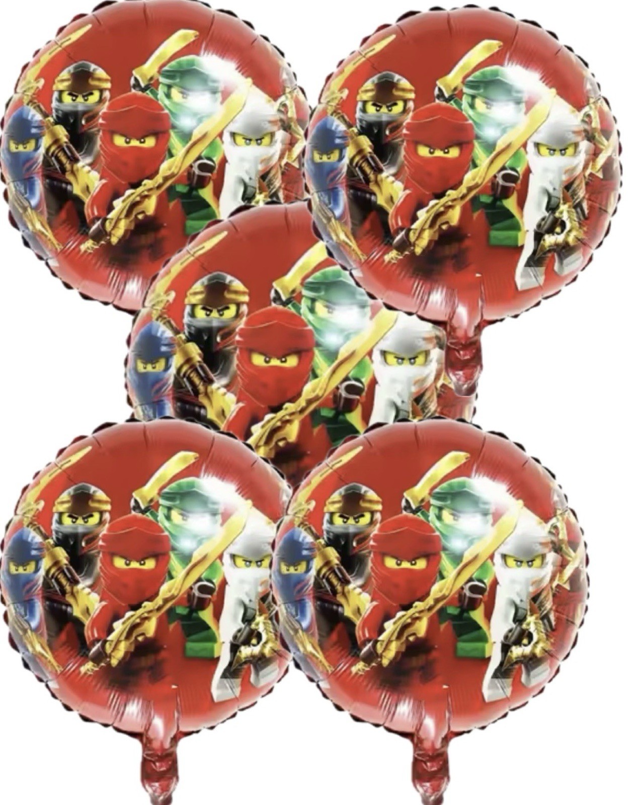 (5 Pcs ) NINJAGO Theme Birthday Party Supplies Set Balloon for Kids RED 18” gallery