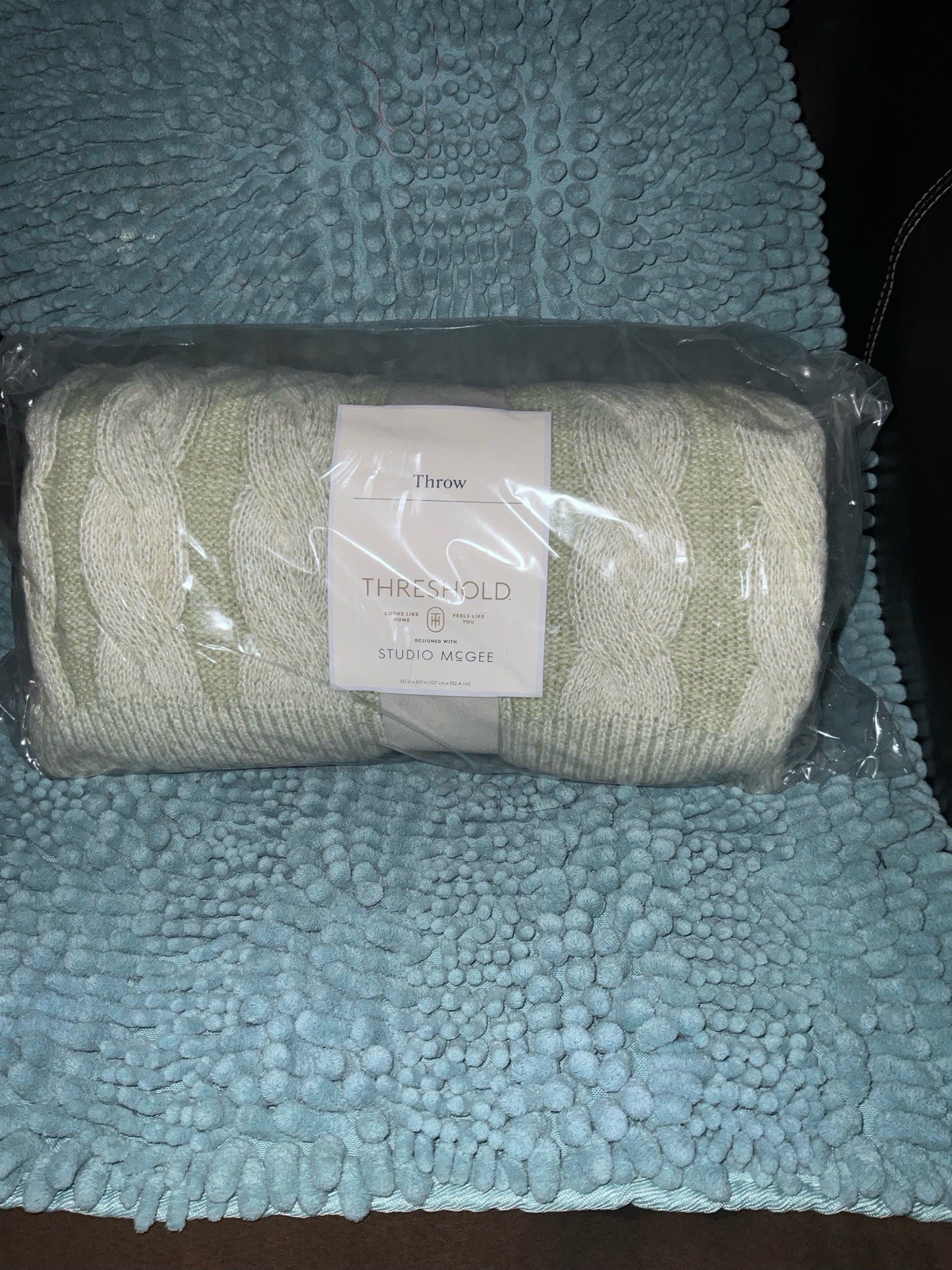 Threshold Studio McGee Knit Throw Blanket Green Soft Cozy 50 in x 60 in NEW gallery