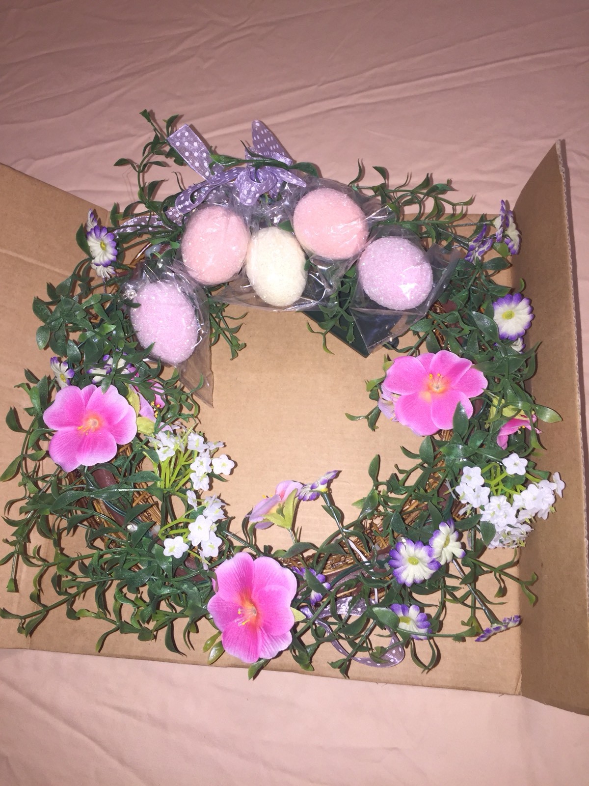 Easter Egg Avon Sign of Spring Lighted Wreath 10" Diameter gallery