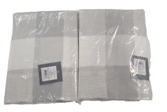 Threshold Plaid Gray Light Filtering Curtain 63in x 54in 2 Pack