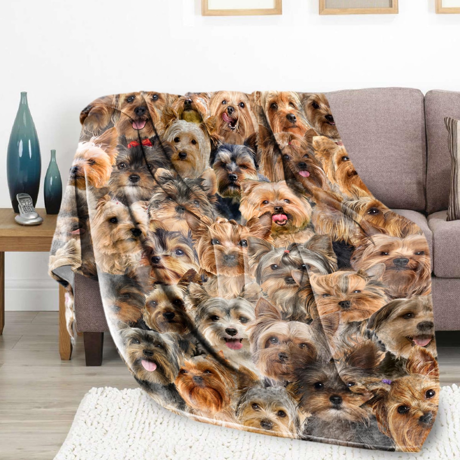 Yorkshire Terrier Dog Throw Blanket Flannel Sofa Bed Teen Gift 50x60 Inch gallery