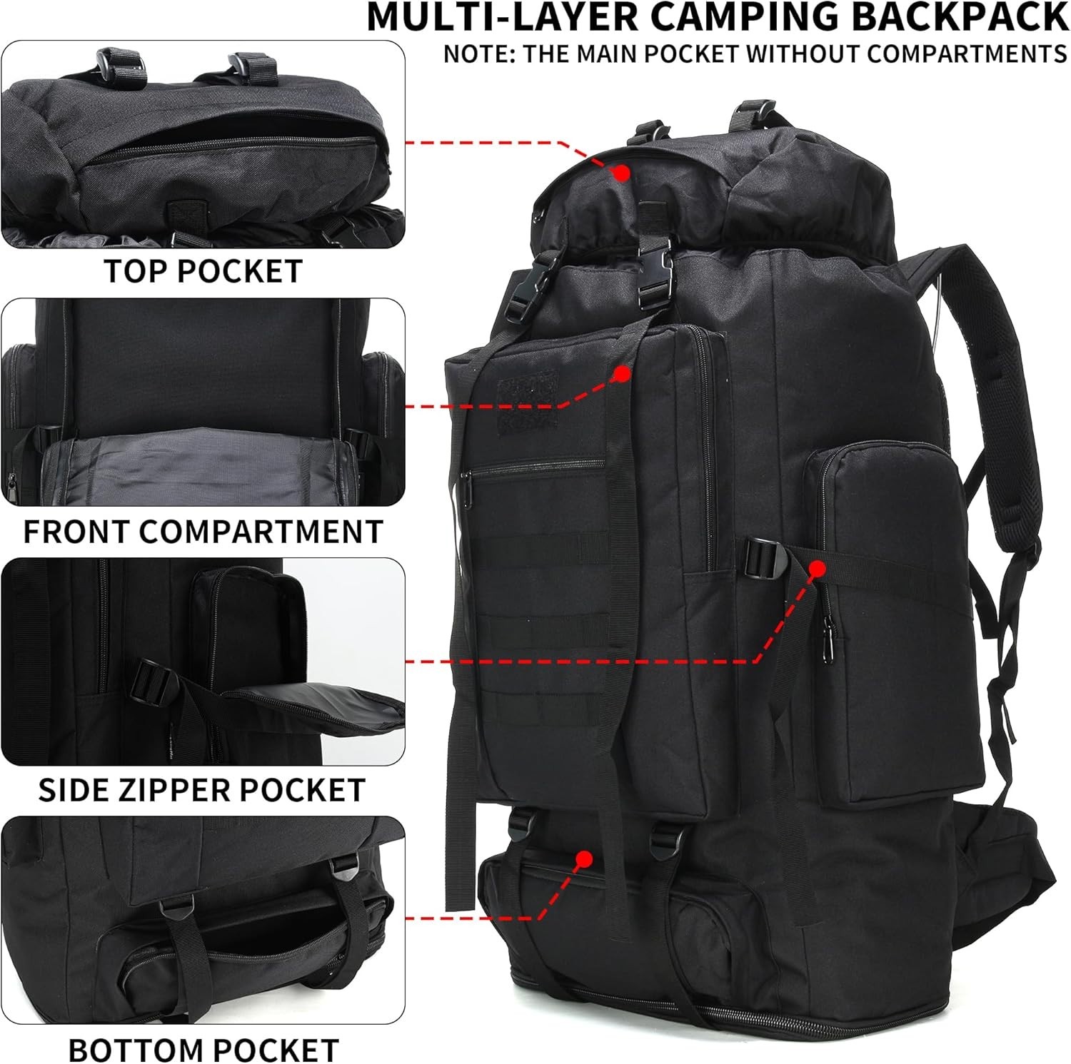 Ultimate 100L Hiking Backpack - Comfortable, Lightweight with Molle Attachments 5
