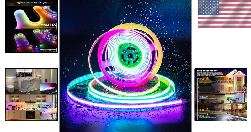 Addressable RGB COB LED Strip Light 24ft - Waterproof, Smart IC, 24V, Wi-Fi ... gallery