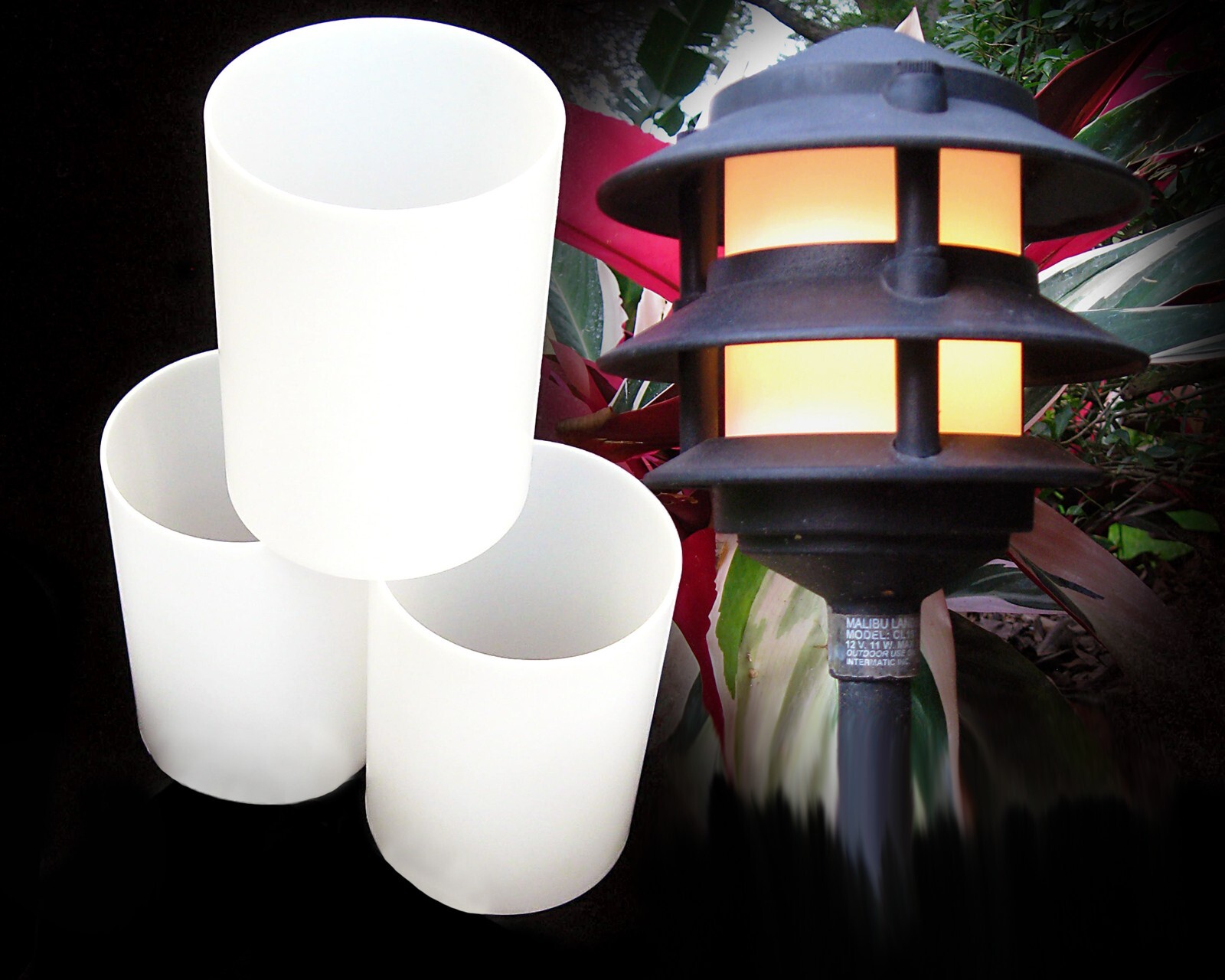 Replacement Frosted Plastic Lens 3 PACK for 3 Tier Metal Malibu Hampton Paradise gallery