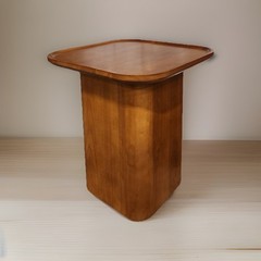 Thuma ~ Pedestal Side Table ~ Walnut Finish ~ New in Box