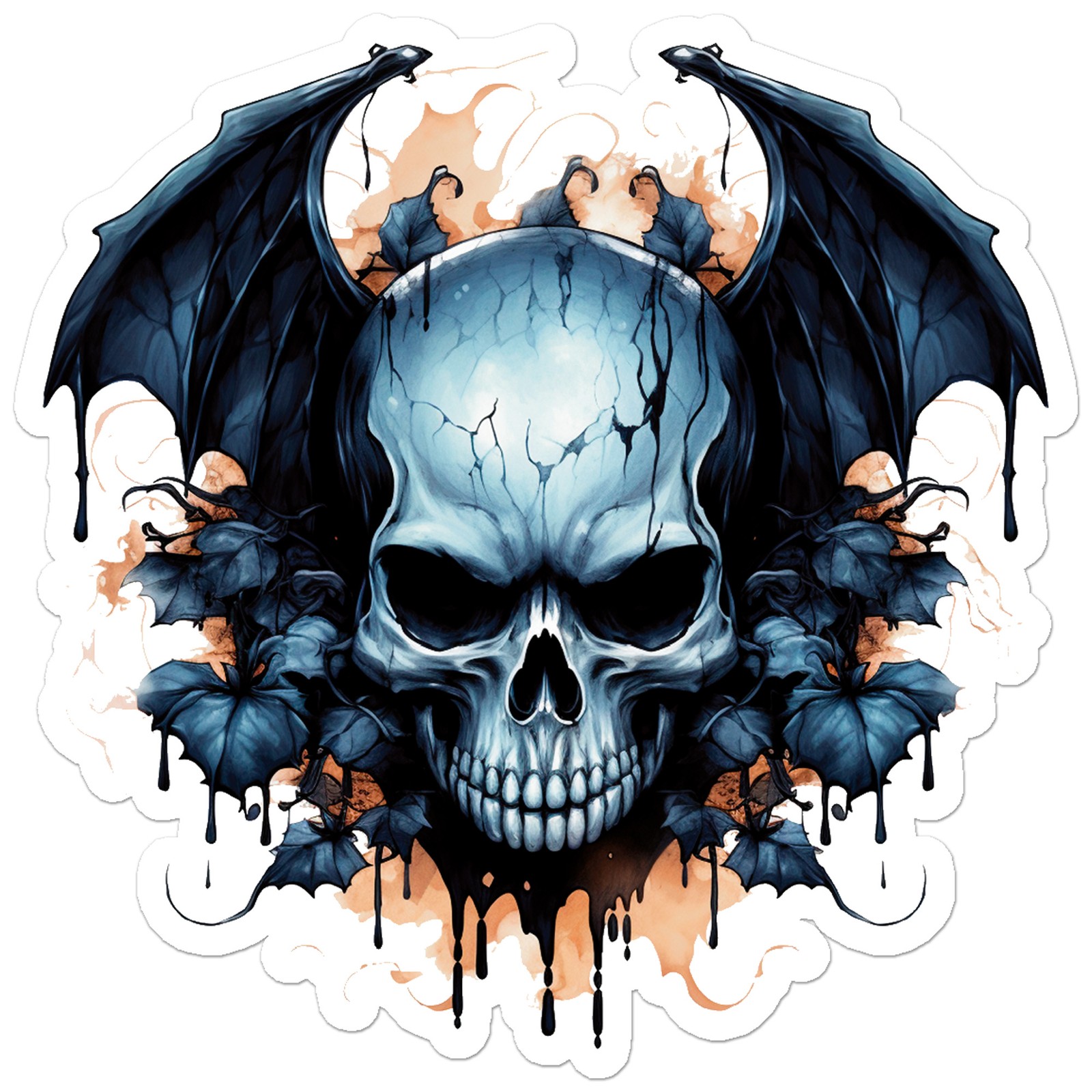 Skull Bat Wings - Vinyl Decal Sticker - Car Window Laptop - ebn11137 gallery