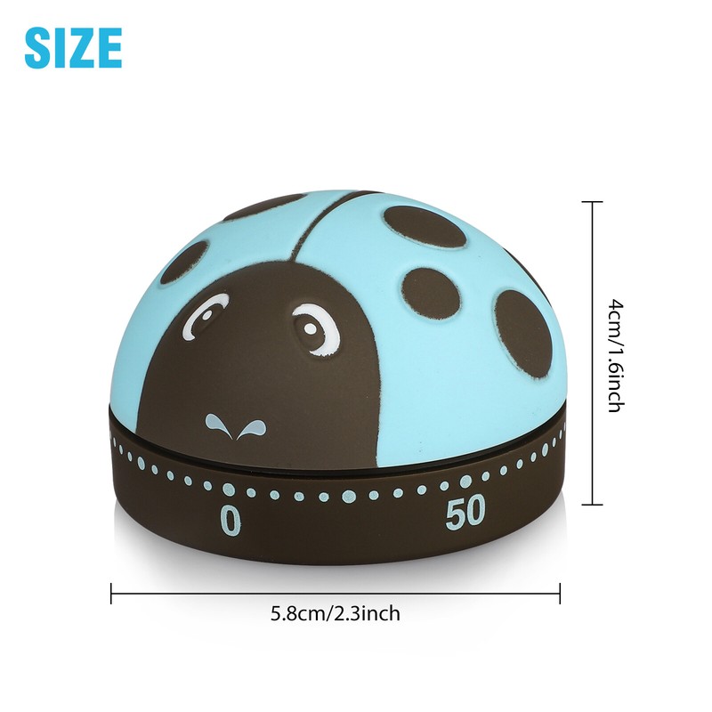 2pcs Cartoon Ladybug Mechanical Timer 60 Minutes Cooking Alarm Clock Count Down gallery