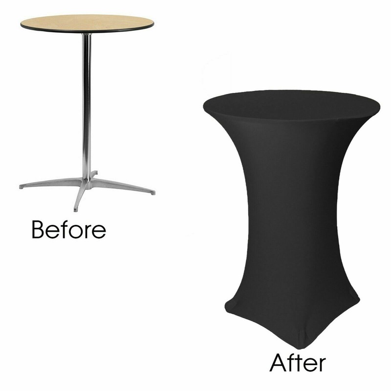 Round Spandex Table Covers, Stretch Tablecloth for Highboy Cocktail Tables gallery
