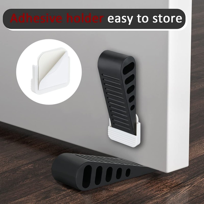Rubber Door Stopper Wedge, Black 2 Pack Soft TPR Premium Door Stops for Botto... gallery