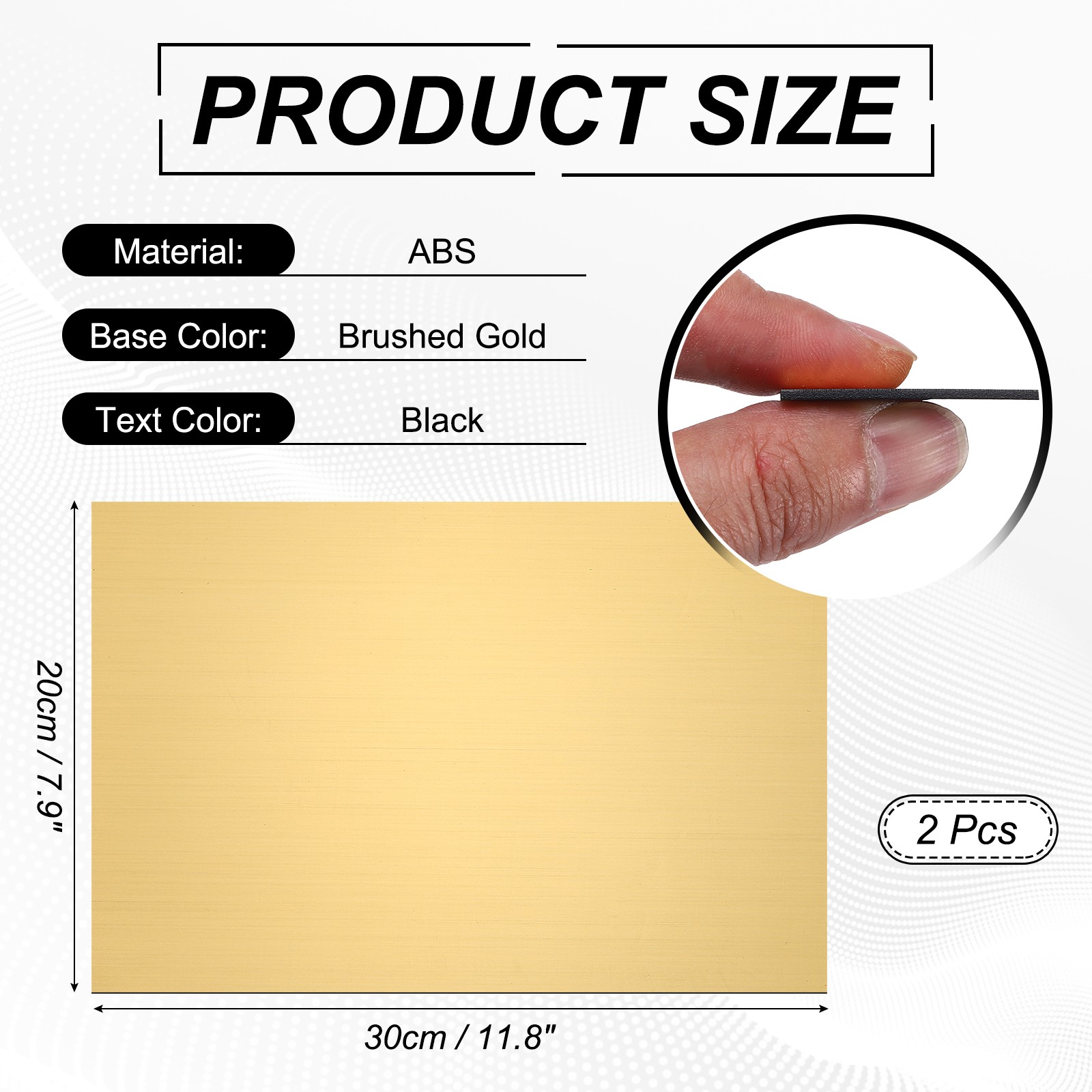 2Pcs 11.8x7.9" Double Color ABS Laser Engraving Sheet, Brushed Gold/Black gallery