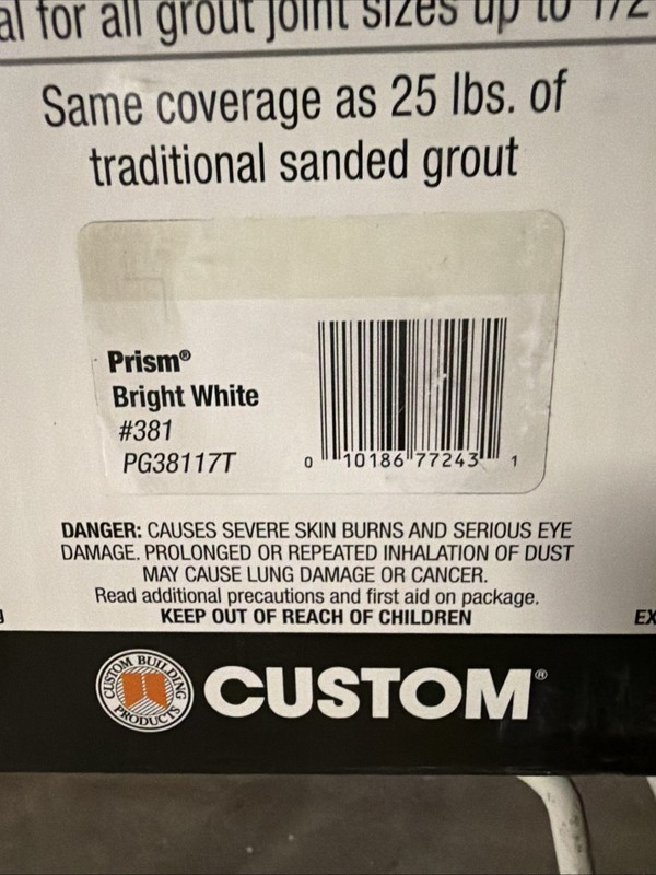 Custom Prism Ultimate Performance Grout Sanded 17 lb NEW CHOICE 11 COLORS gallery