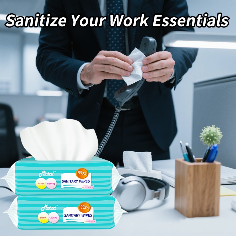 Mioszzi Multi-Surface Cleaning Wipes for Office Desk，Quick Dry ，Electronics Safe