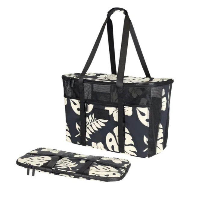 Aloha Collection CleverMade Collapsible Beach Tote Bag Fold Flat Mesh Travel gallery