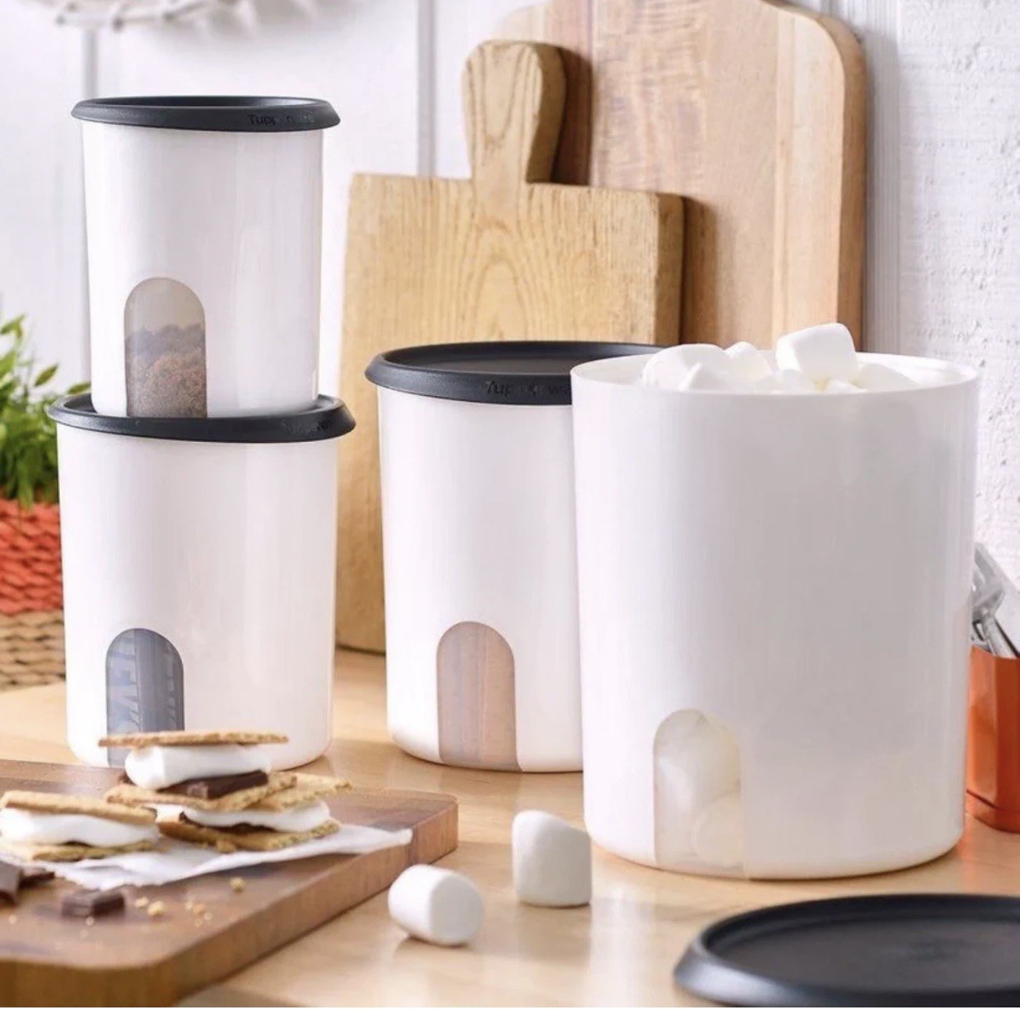 Tupperware One Touch Reminder Storage Canister Set NEW gallery