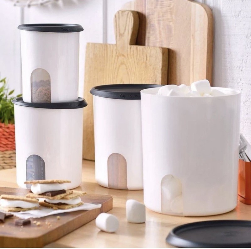 Tupperware One Touch Reminder Storage Canister Set NEW gallery