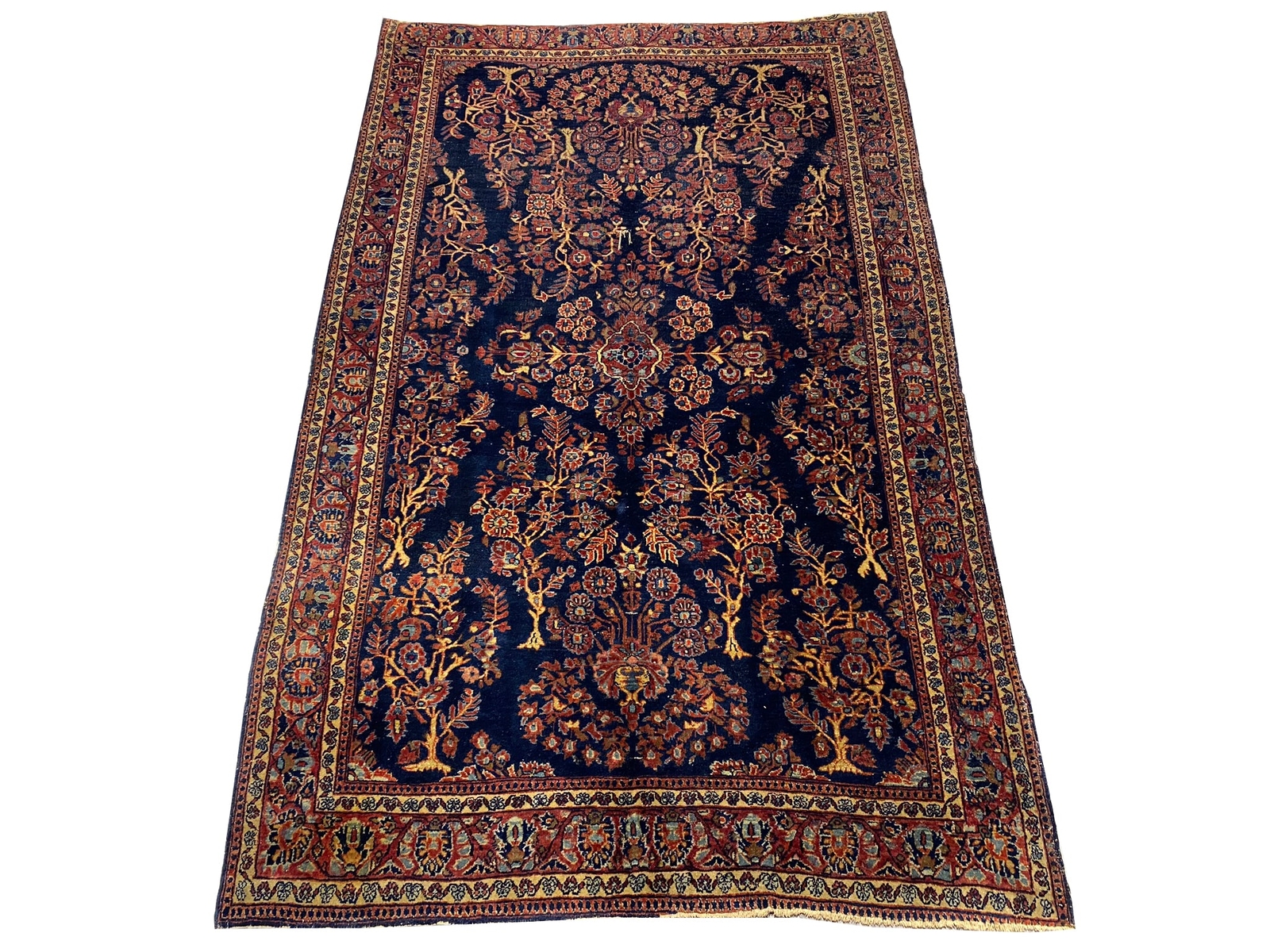 1930's 4' x 7' Authentic Antique Perrsian Sarouuk Rug TREE of LIFE # F-6548 gallery