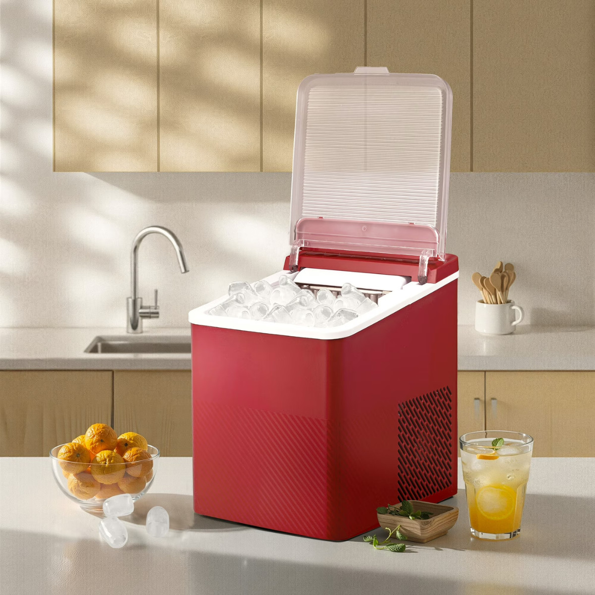 Portable Ice Maker Machine 26lbs in 24h Fast Ice Countertop Black, Red, Grey gallery