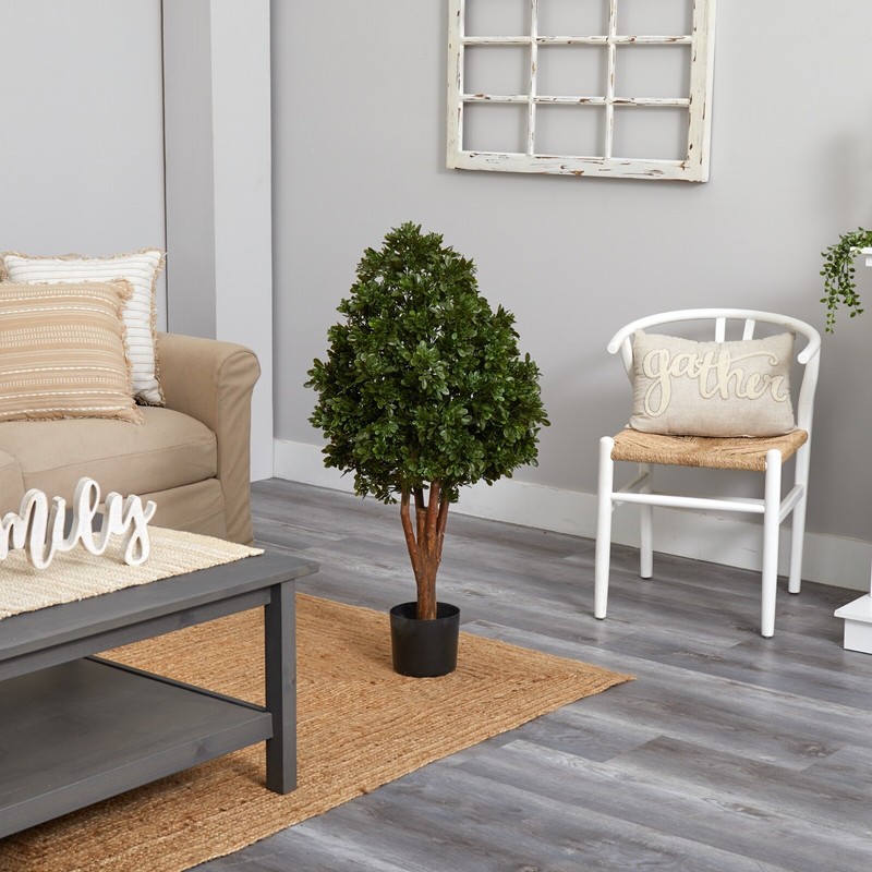 41" Artificial Tea Leaf Topiary Tree UV (Indoor/Outdoor) Home Decor. Retail $199 gallery