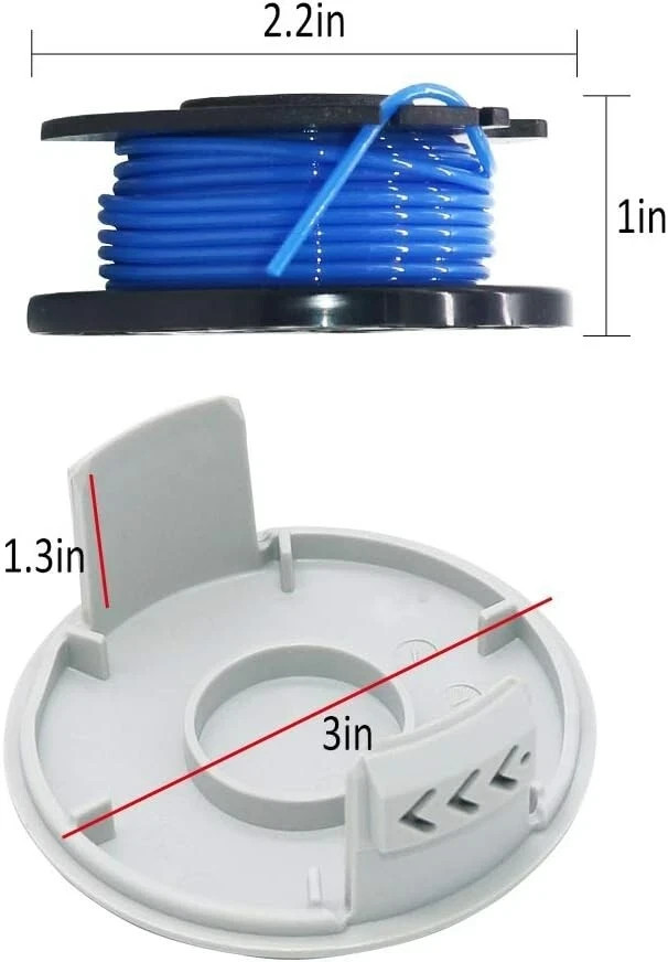 (6 Spools+2 Cap) Replacement String Trimmer Spool fit for Ryobi One+ 18V 24V 40V gallery