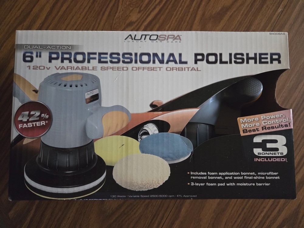 AUTO-SPA 6" Professional Dual-Action Orbital Polisher 120V Variable Speed Offset