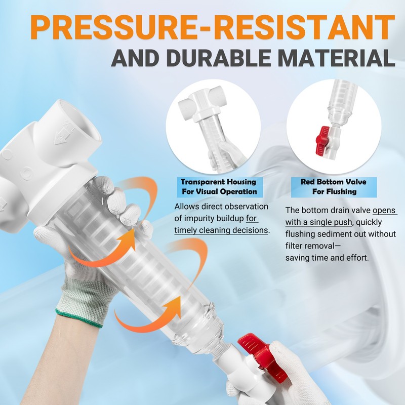 Replace For Rusco/Vu-Flow 1-1/2" Spin Down Filter 100 Mesh Sediment Water Filter gallery