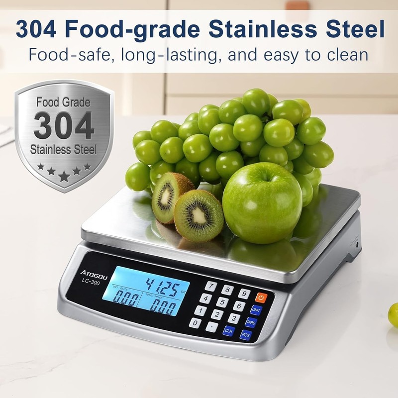 Bascula comercial para comida 110lb acero inoxidable 1g calculo precio LC300 gallery