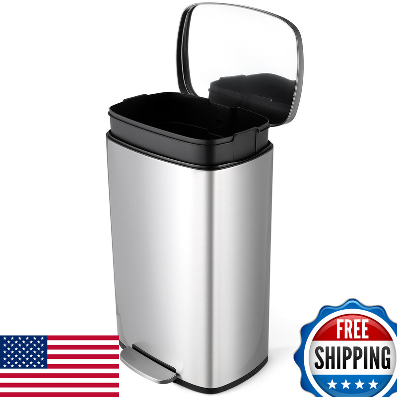Comfycorner 8 Gal Kitchen Trash Can 30L Recycling Or Garbage Bin Brushed gallery